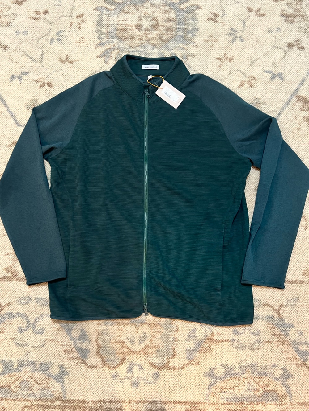 Peter Millar Crown Sport Mens Large Green Full Zip Performance Golf Jacket NWT